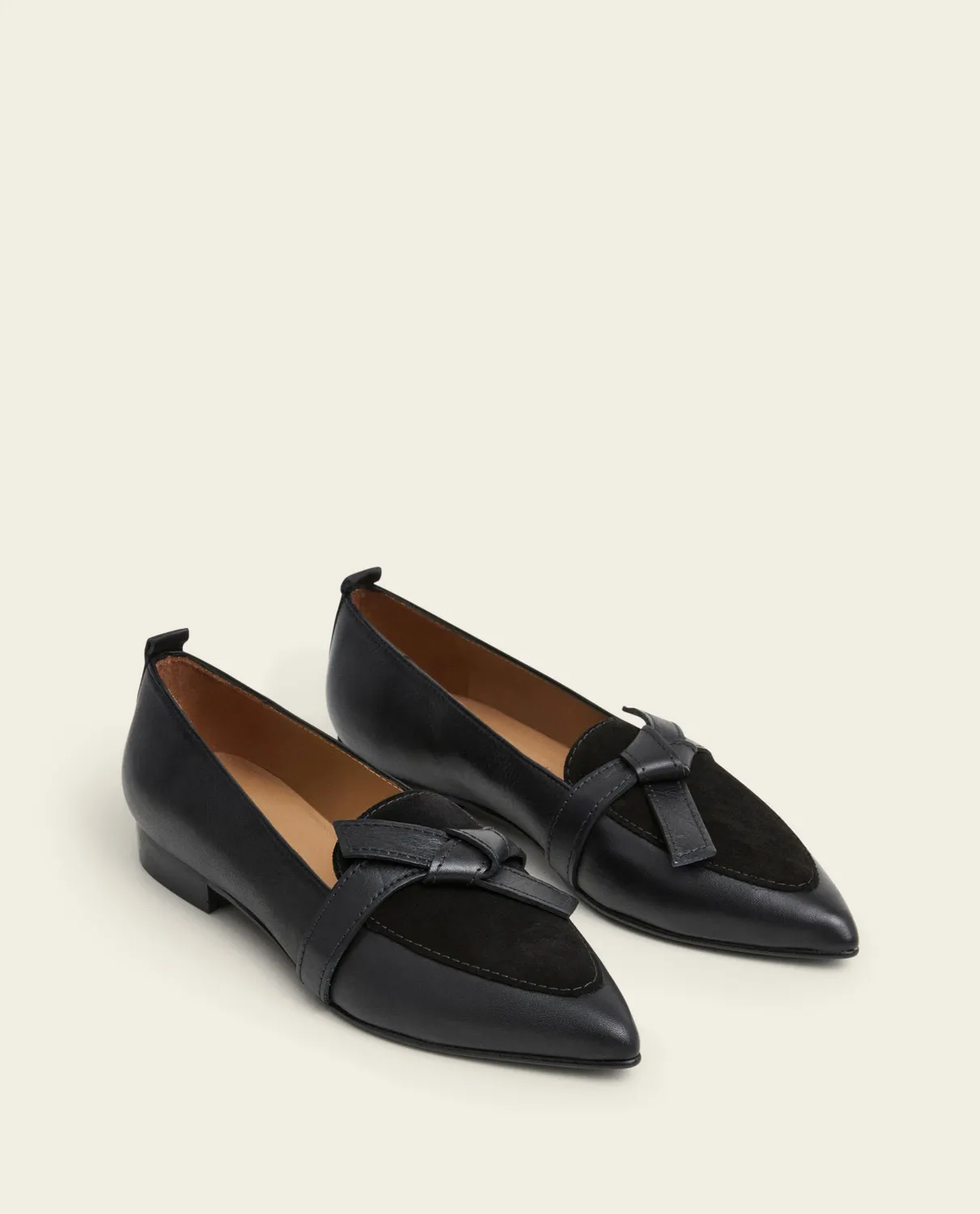 Flattered Ally loafers zwart leer met knoop