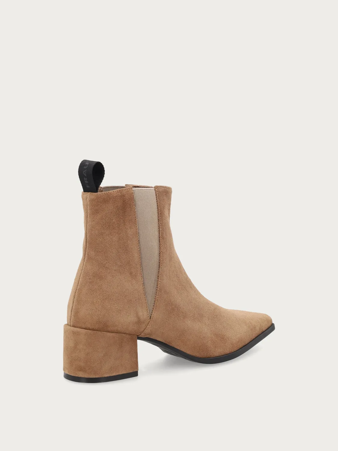 Frau Verona Beatle boots beige suède met hak