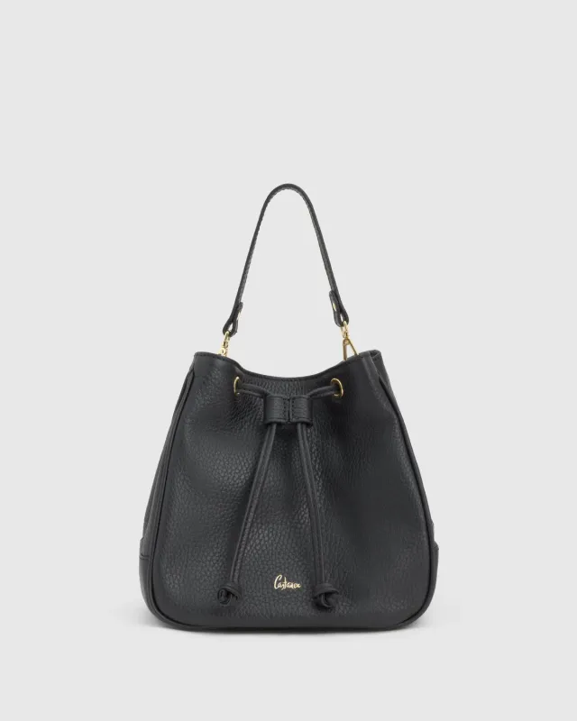 Castaner B. Maui bucketbag leer zwart