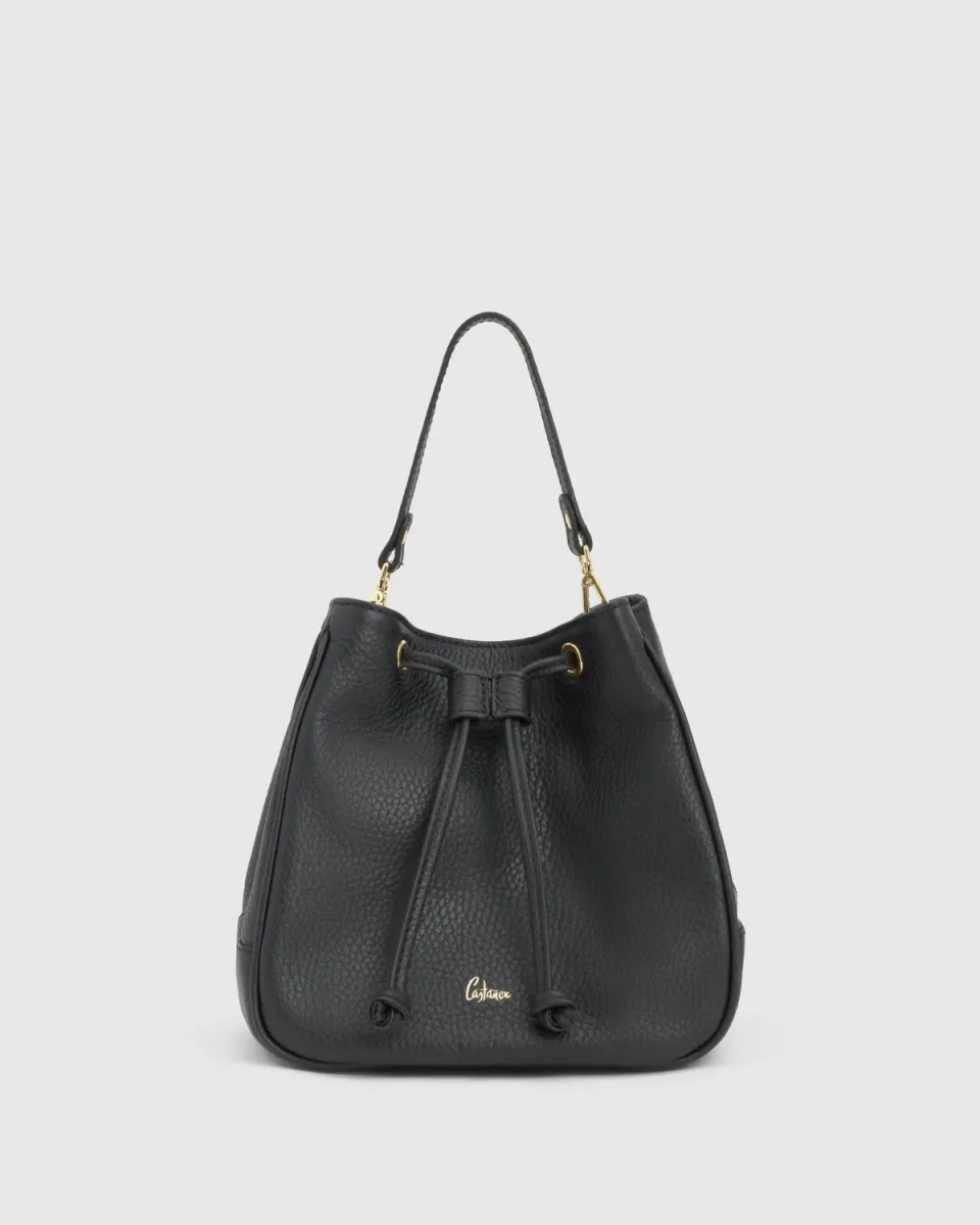Castaner B. Maui bucketbag leer zwart
