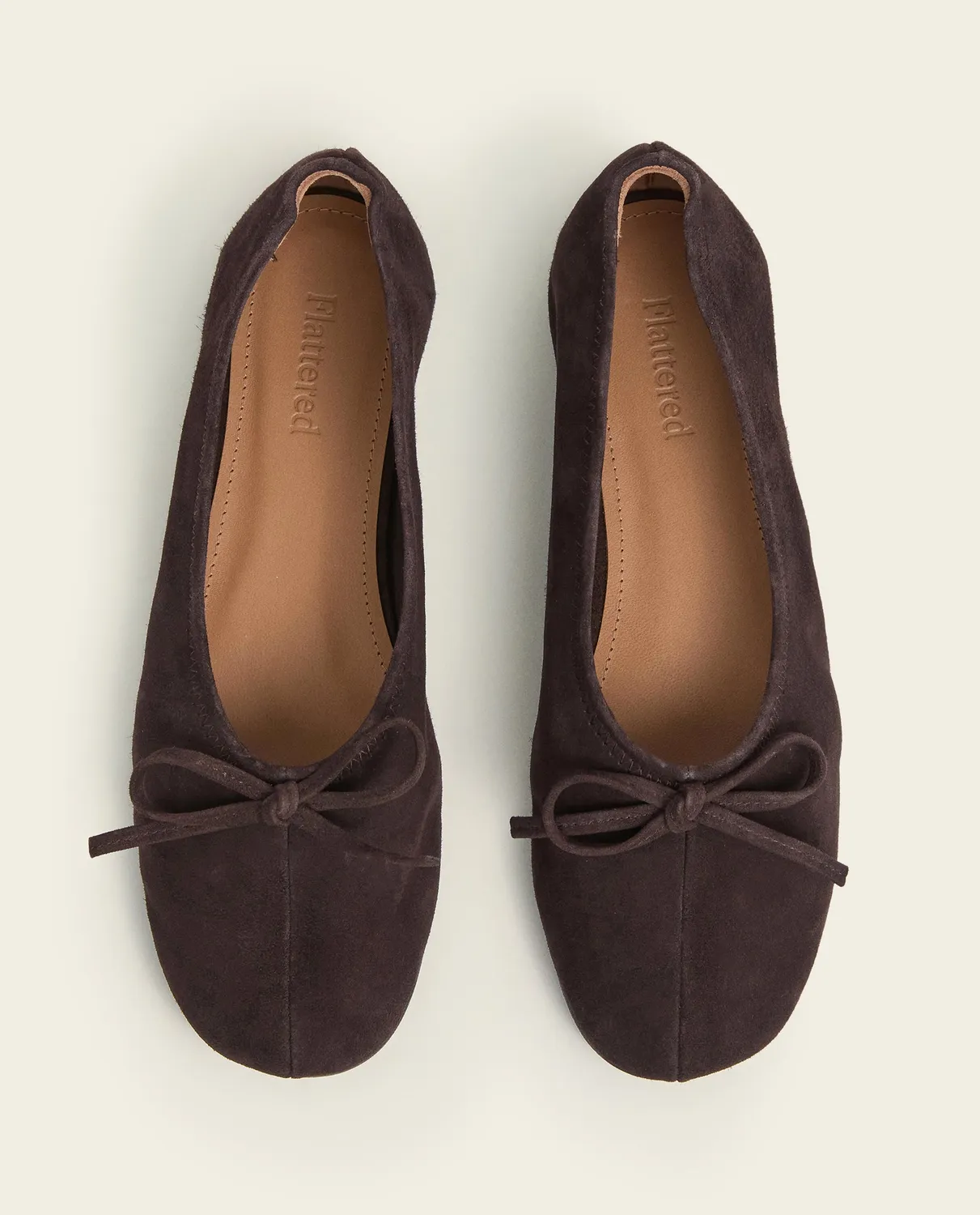 Flattered Blaise ballerina's chocolate suède leer