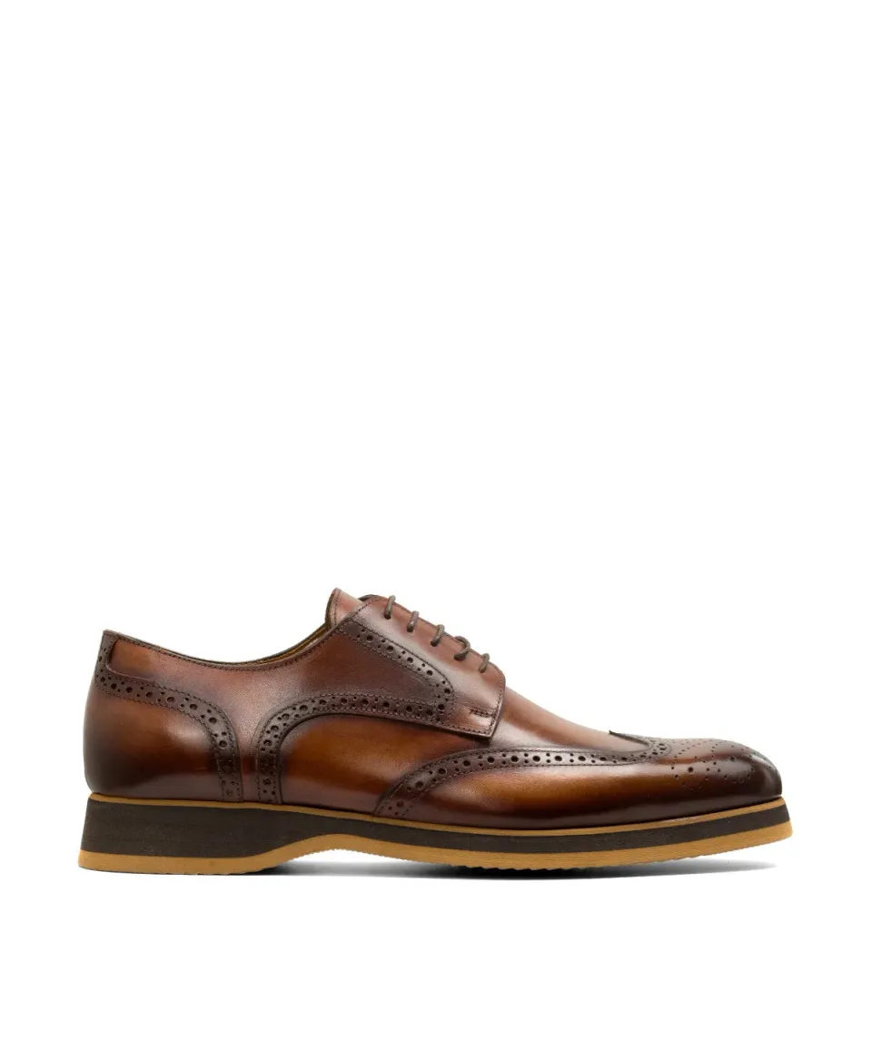Finsbury Tradizione Elias derby bruin patina leer