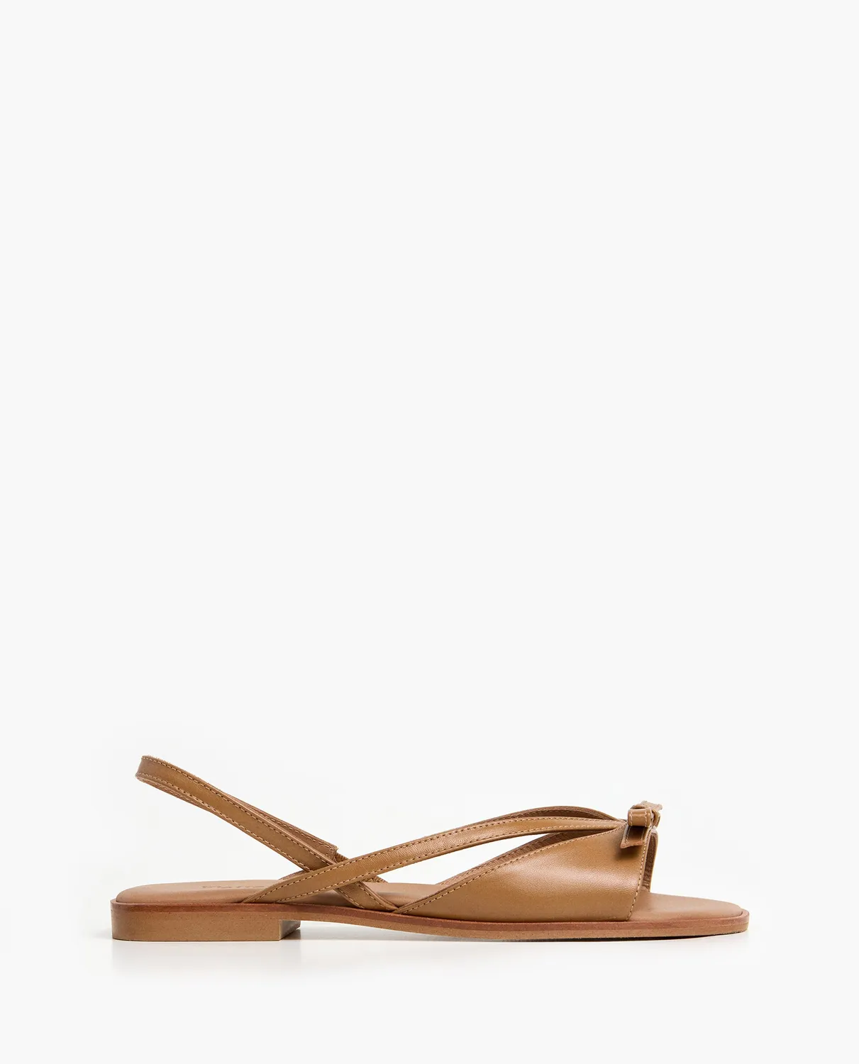 Flattered Max Leather Cognac sandalen cognac leer plat