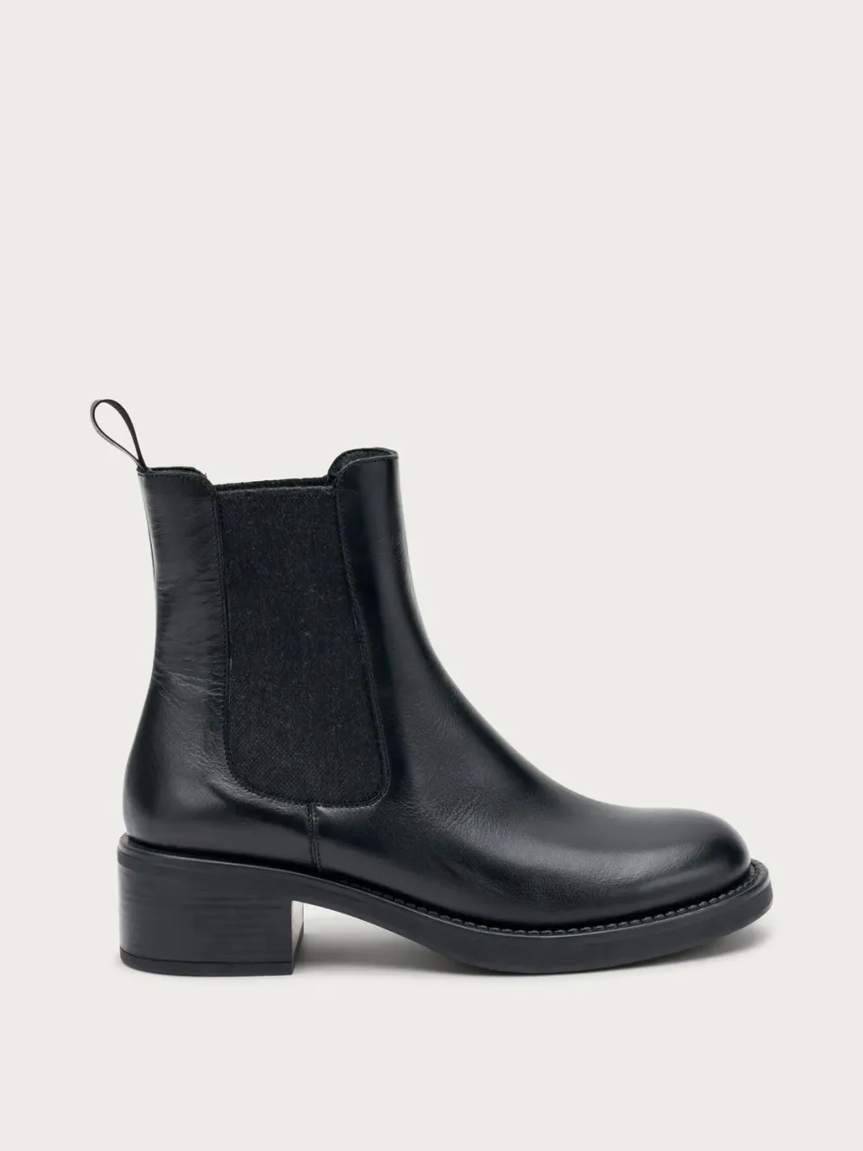 Frau Verona Beatle boots zwart leer hak
