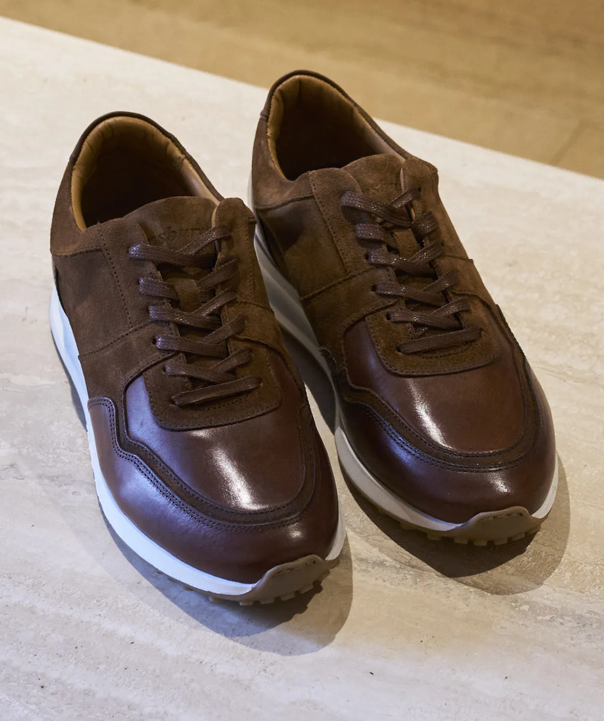 Finsbury SMITH sneakers bruin tweekleurig leer
