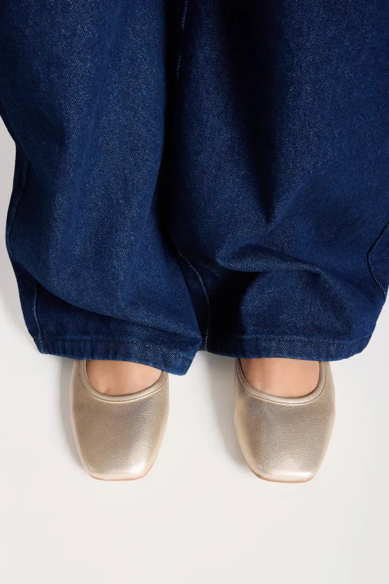 Bryan Stepwise Pearl Nicolle ballerina’s leer vierkante neus