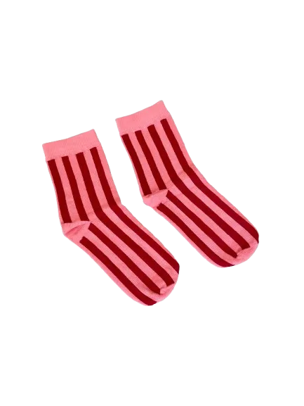 JUTELAUNE Strawberry Stripe sokken one size biologisch katoen