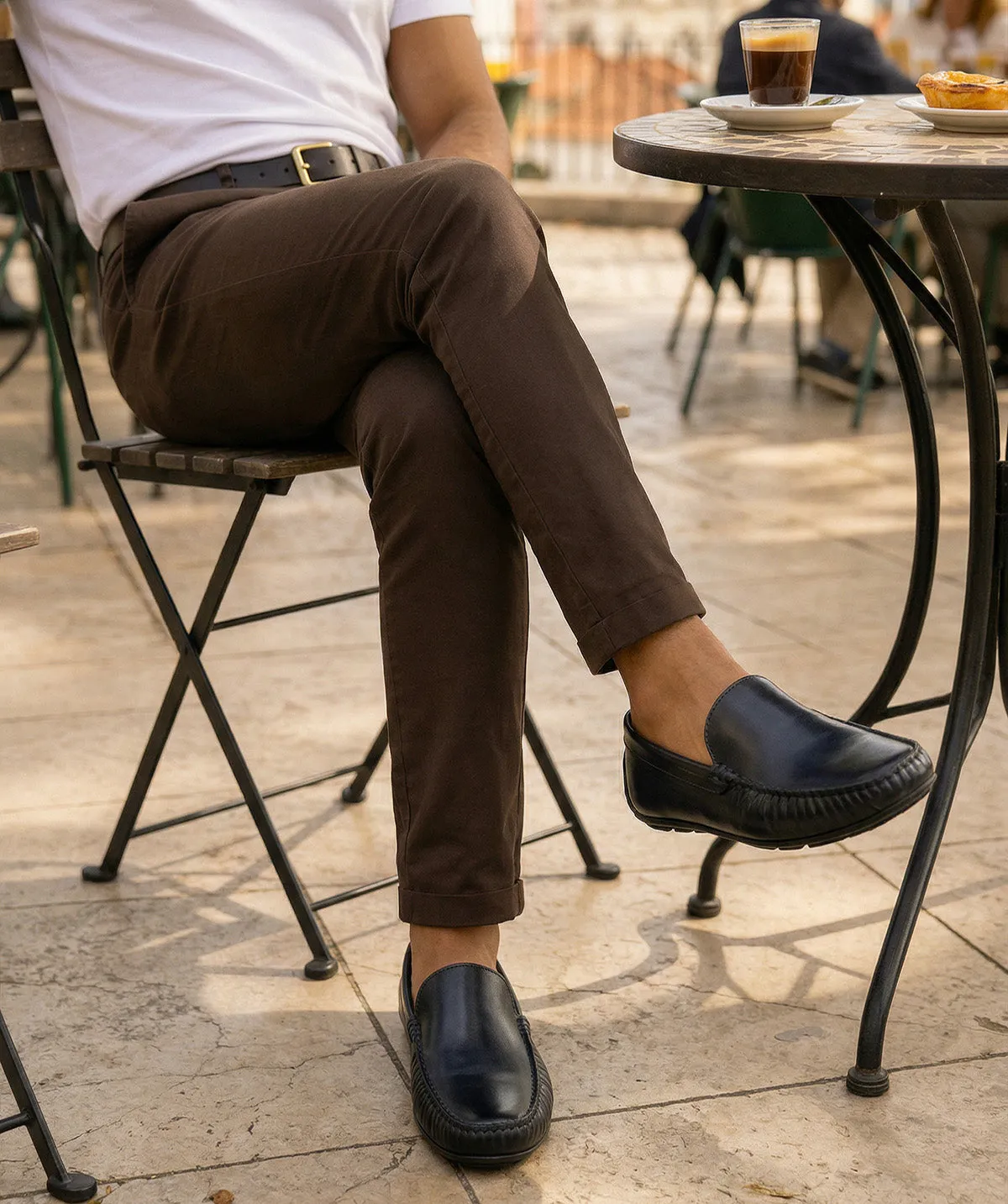Finsbury Luca loafer blauw patina leer