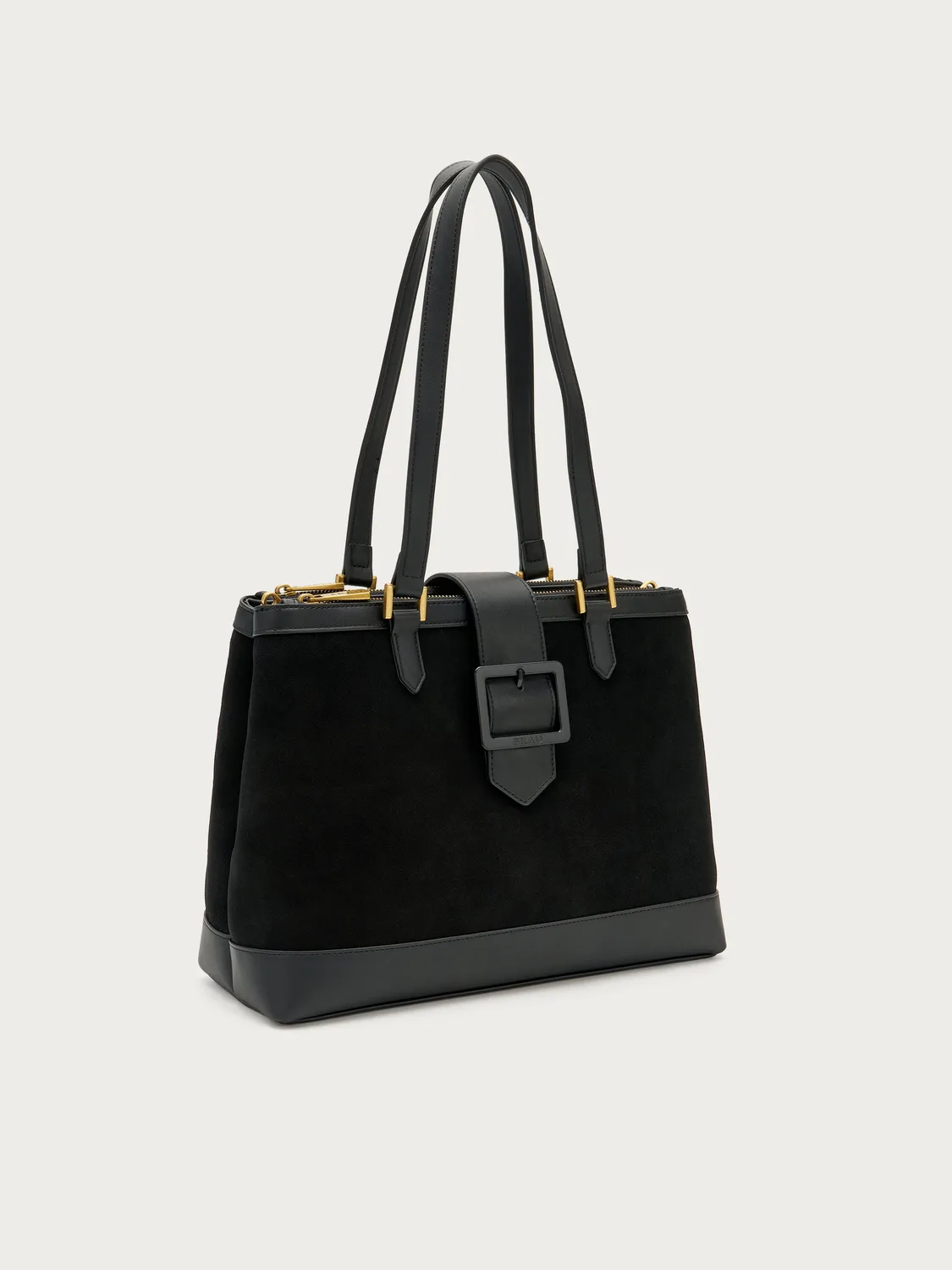 Frau grote zwarte suède shopper tas large