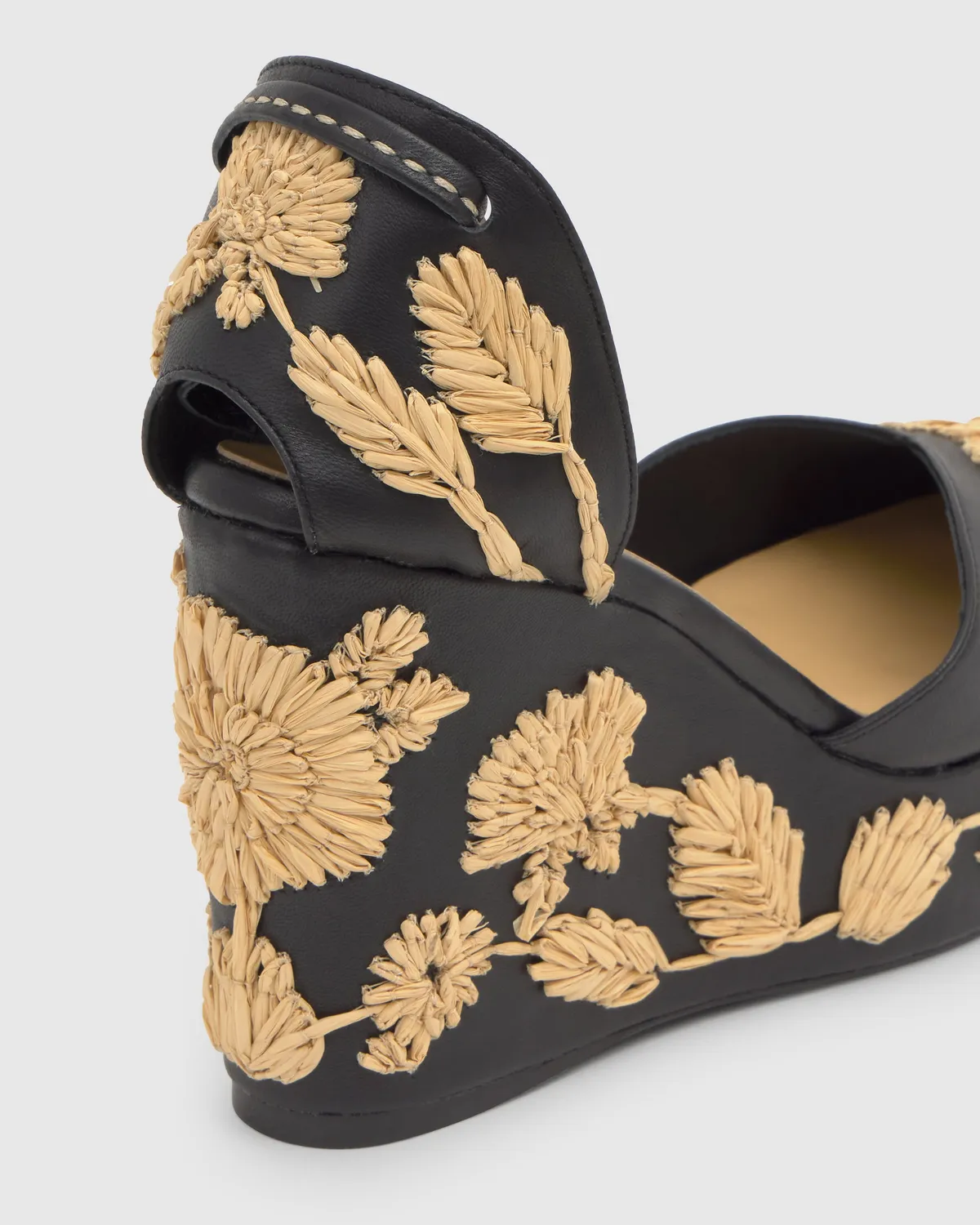 Castaner Carmela 280 espadrilles zwart leer 11 cm