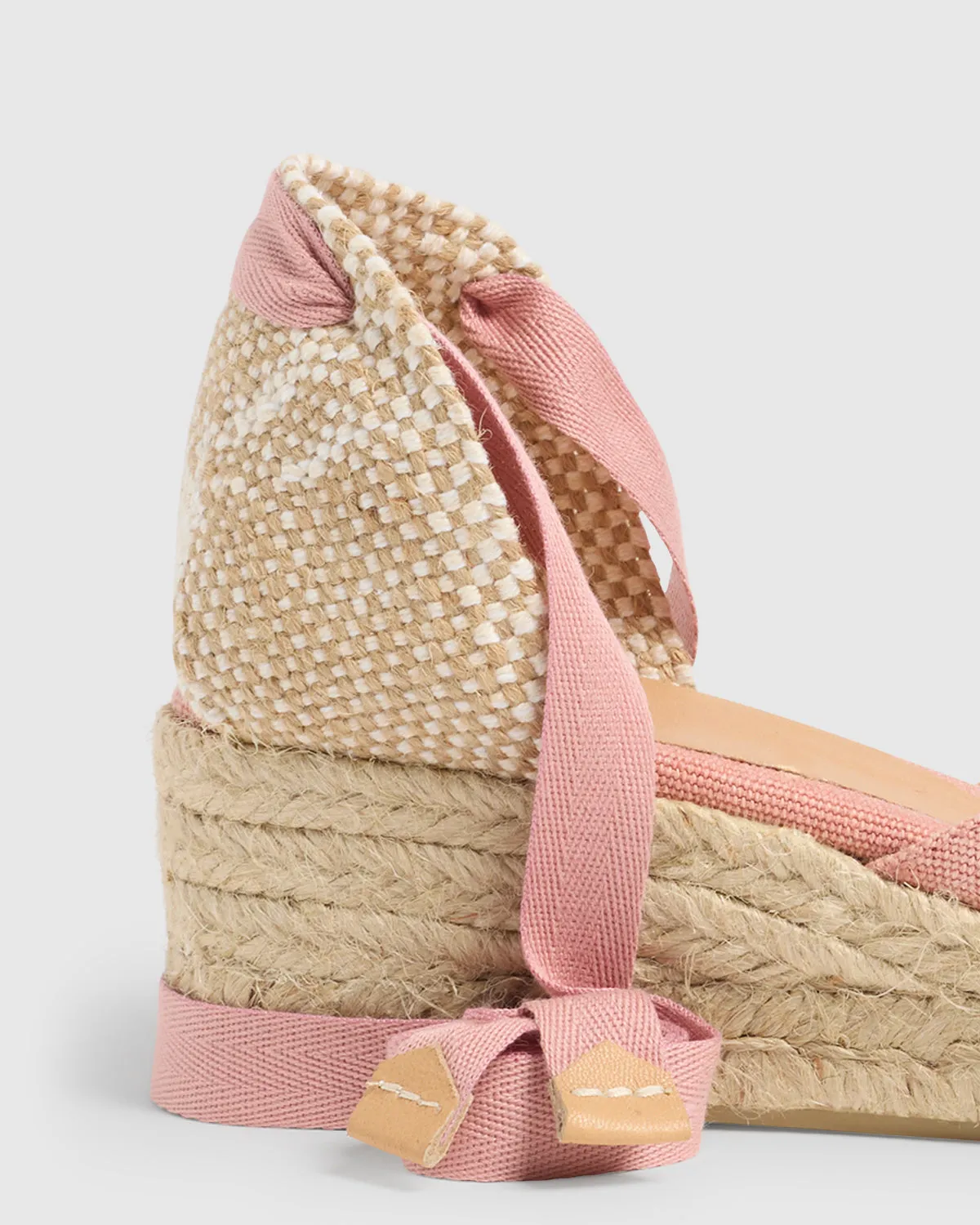 Castaner Carina/3/002 espadrilles poederroze katoen 5 cm