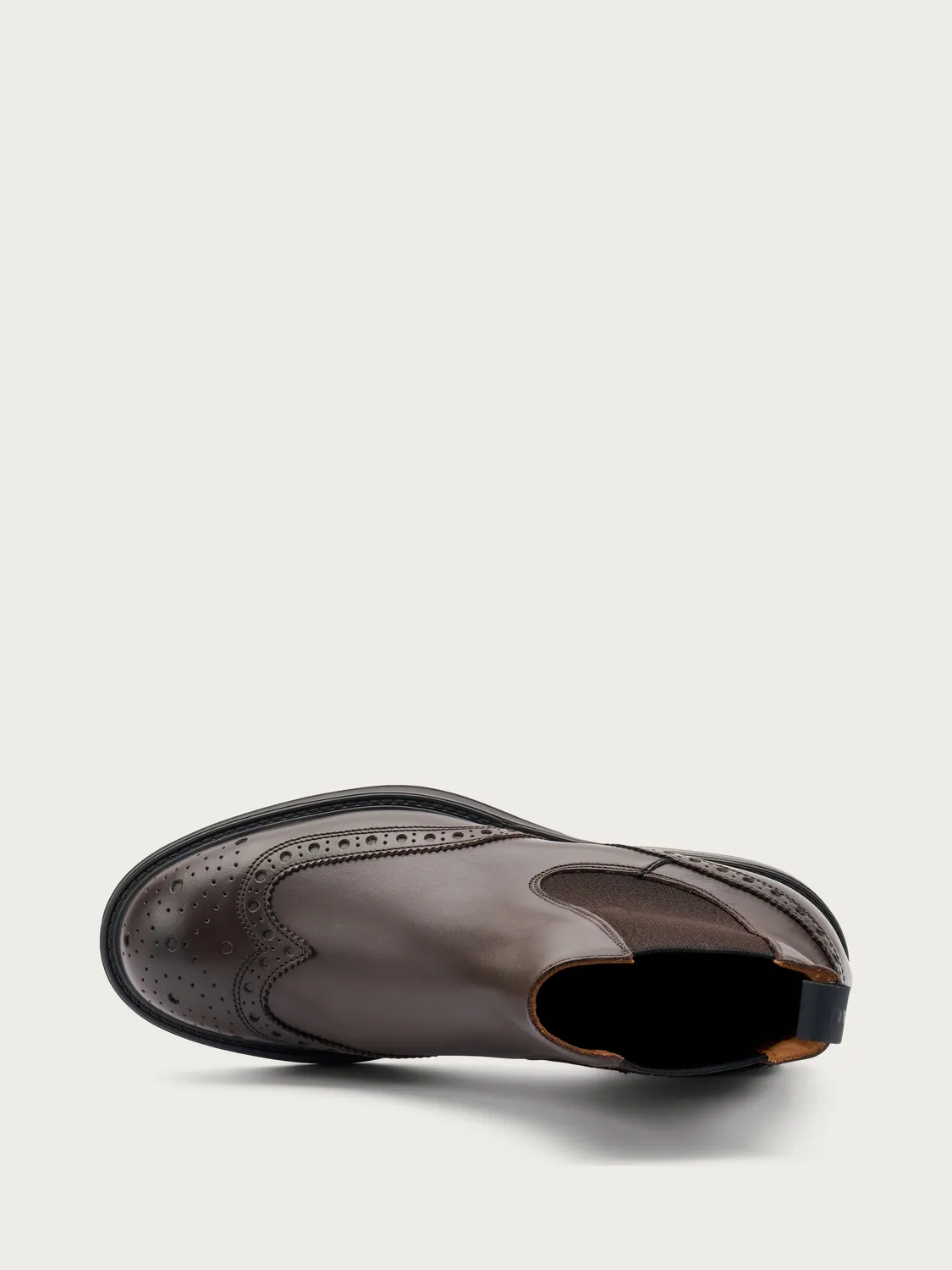 Frau Verona donkerbruine leren wing-tip chelsea boots heren