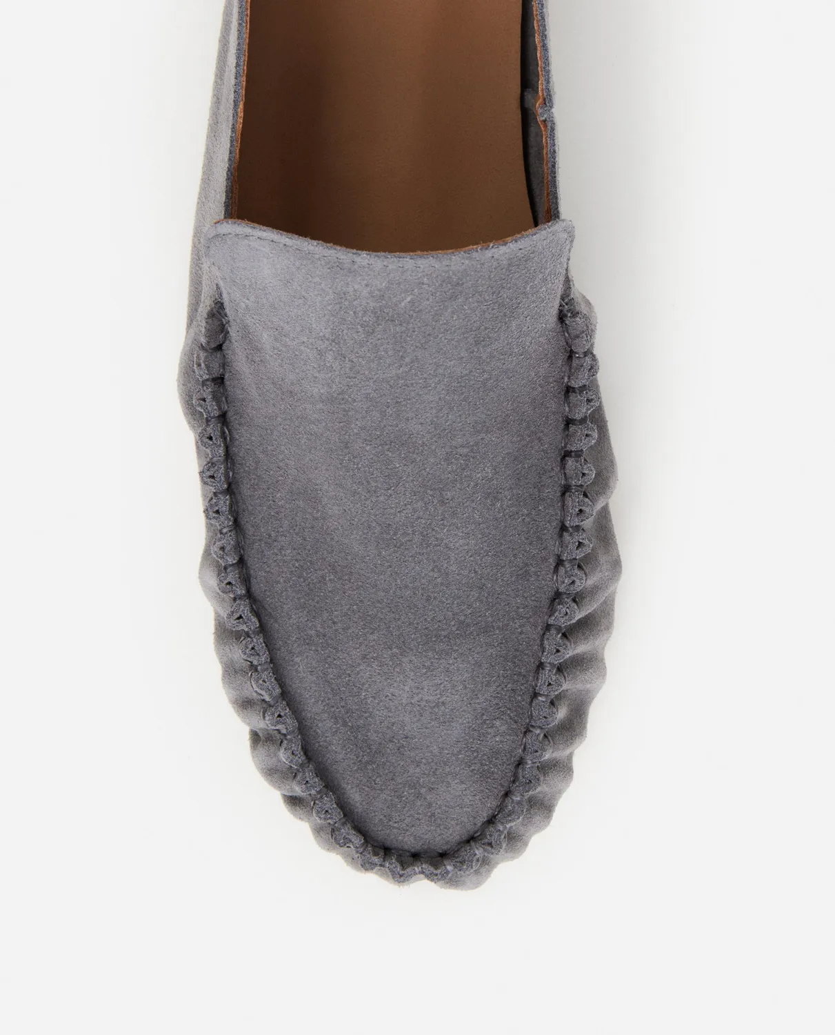 Flattered Bon Bon suède loafers parelgrijs instapper
