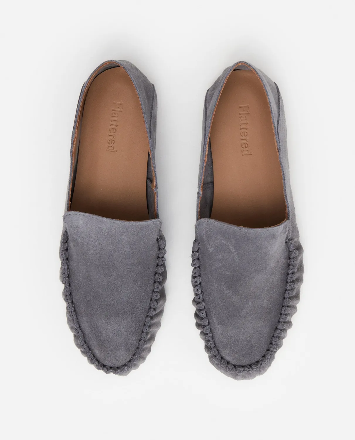 Flattered Bon Bon suède loafers parelgrijs instapper
