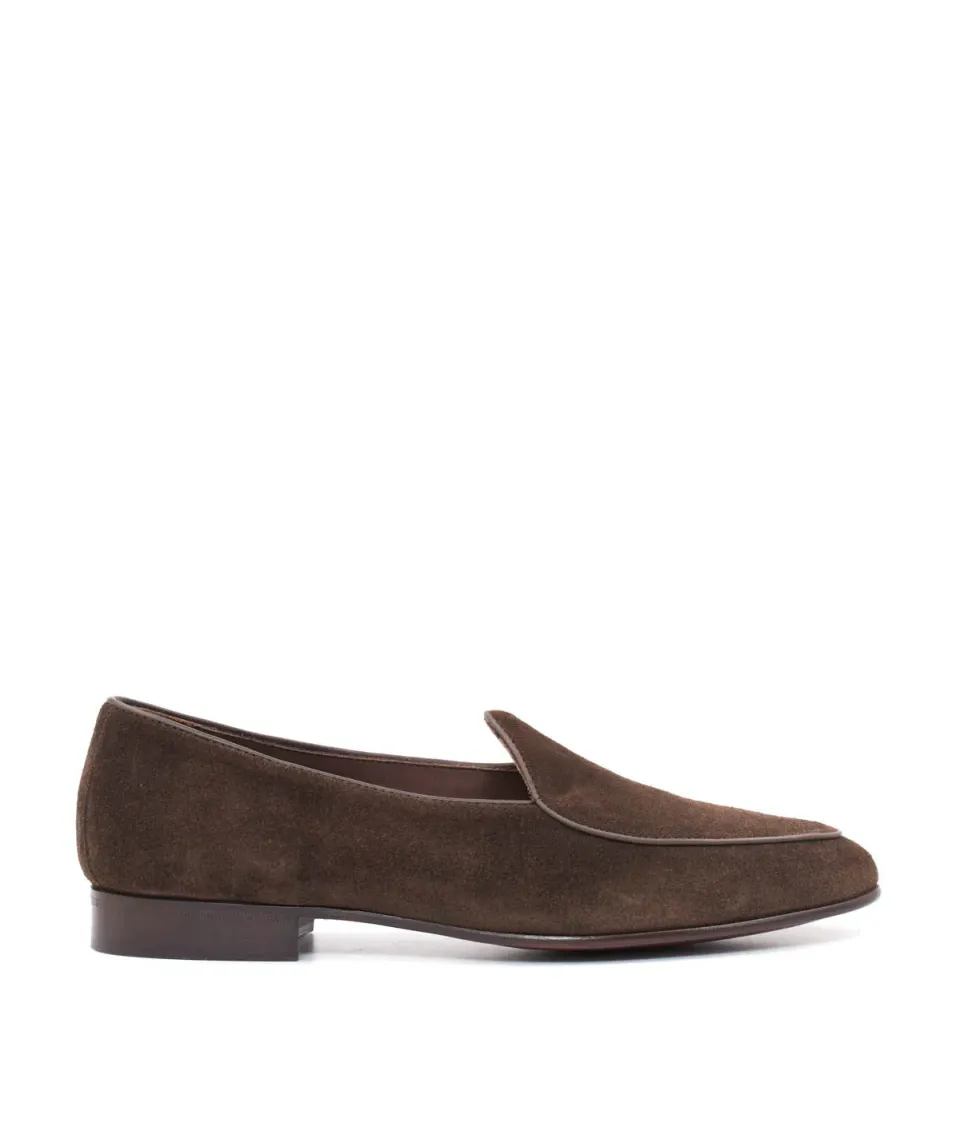 Finsbury Douglas mocassin bruin suède kalfsleer