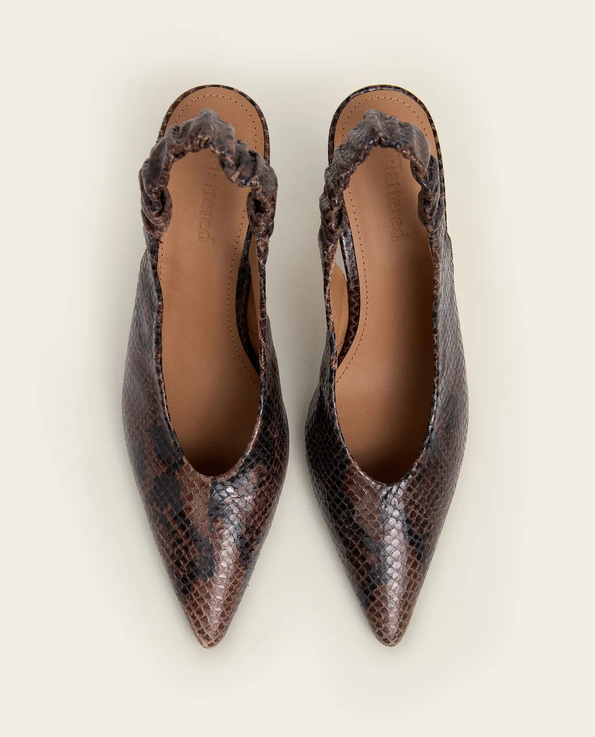 Flattered Lilian pumps chocolate slangenprint