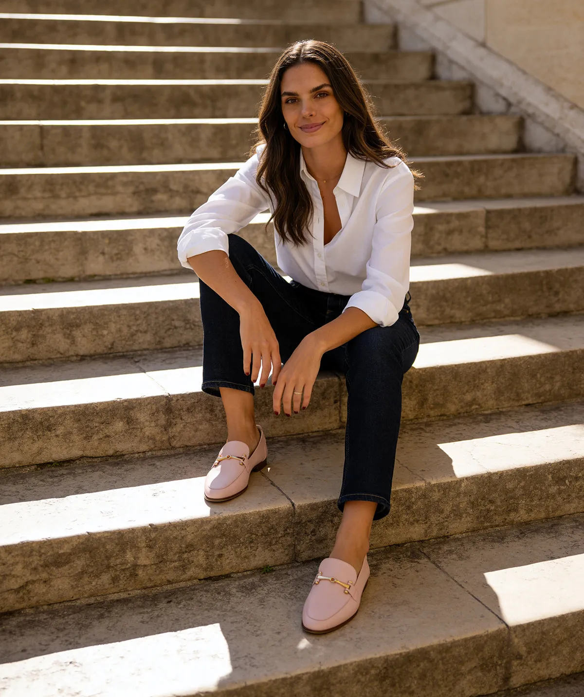Finsbury Amélie loafers petal pink leer