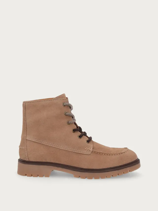 Frau FX veterboots beige suède met chunky zool