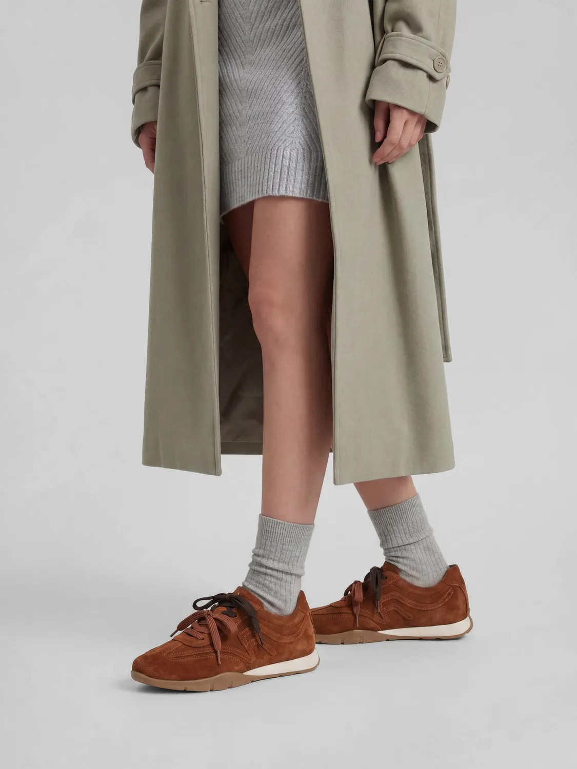 Frau Cross Hybrid sneakers lichtbruin suede dames