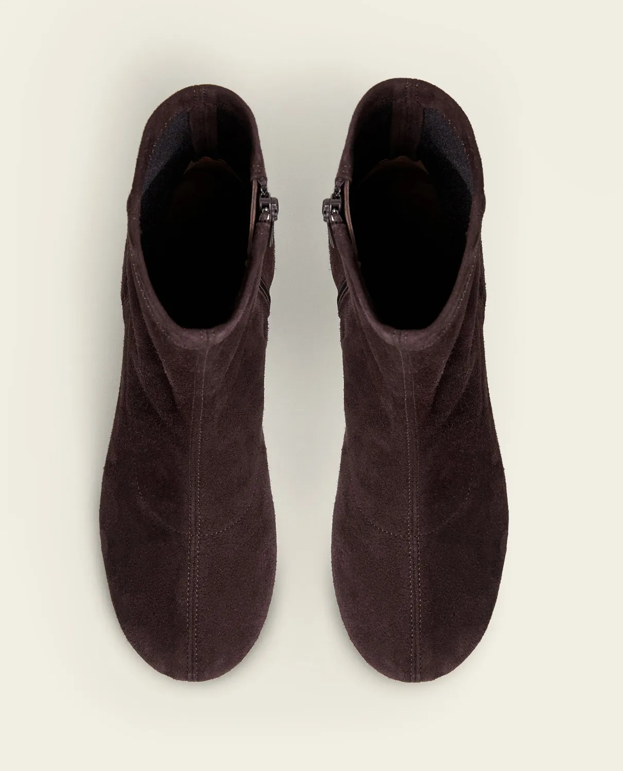Flattered Ember enkellaars chocolate suède stretch