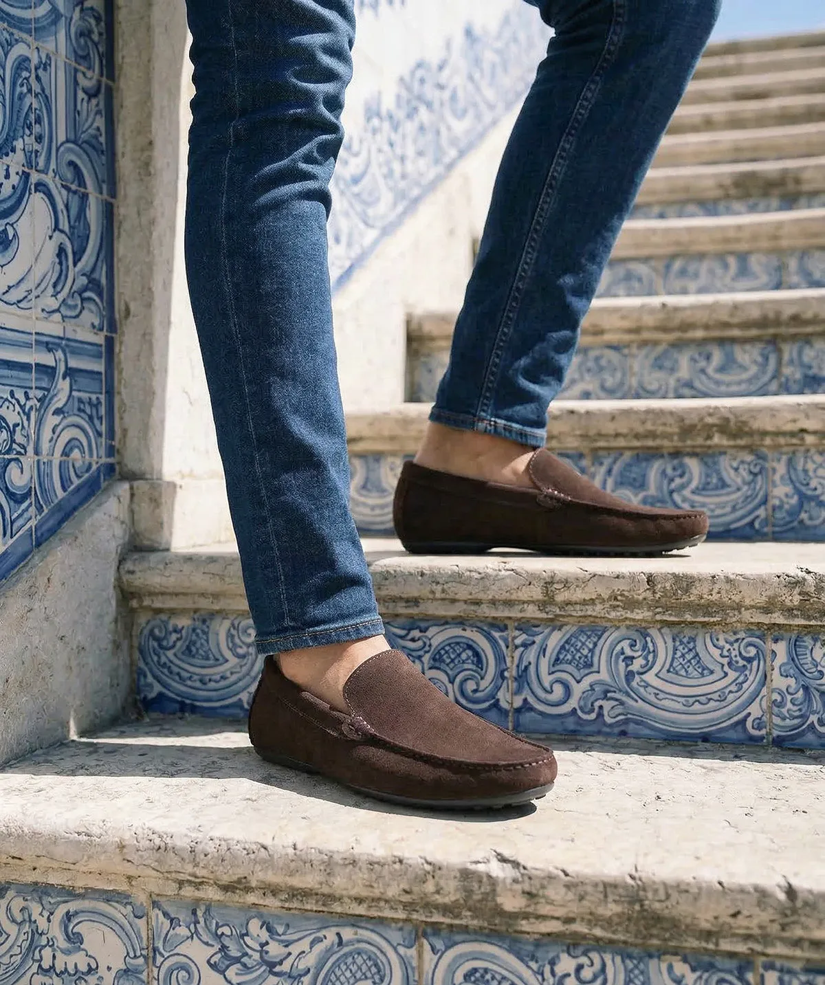 Finsbury Dandy bruine suède loafer heren