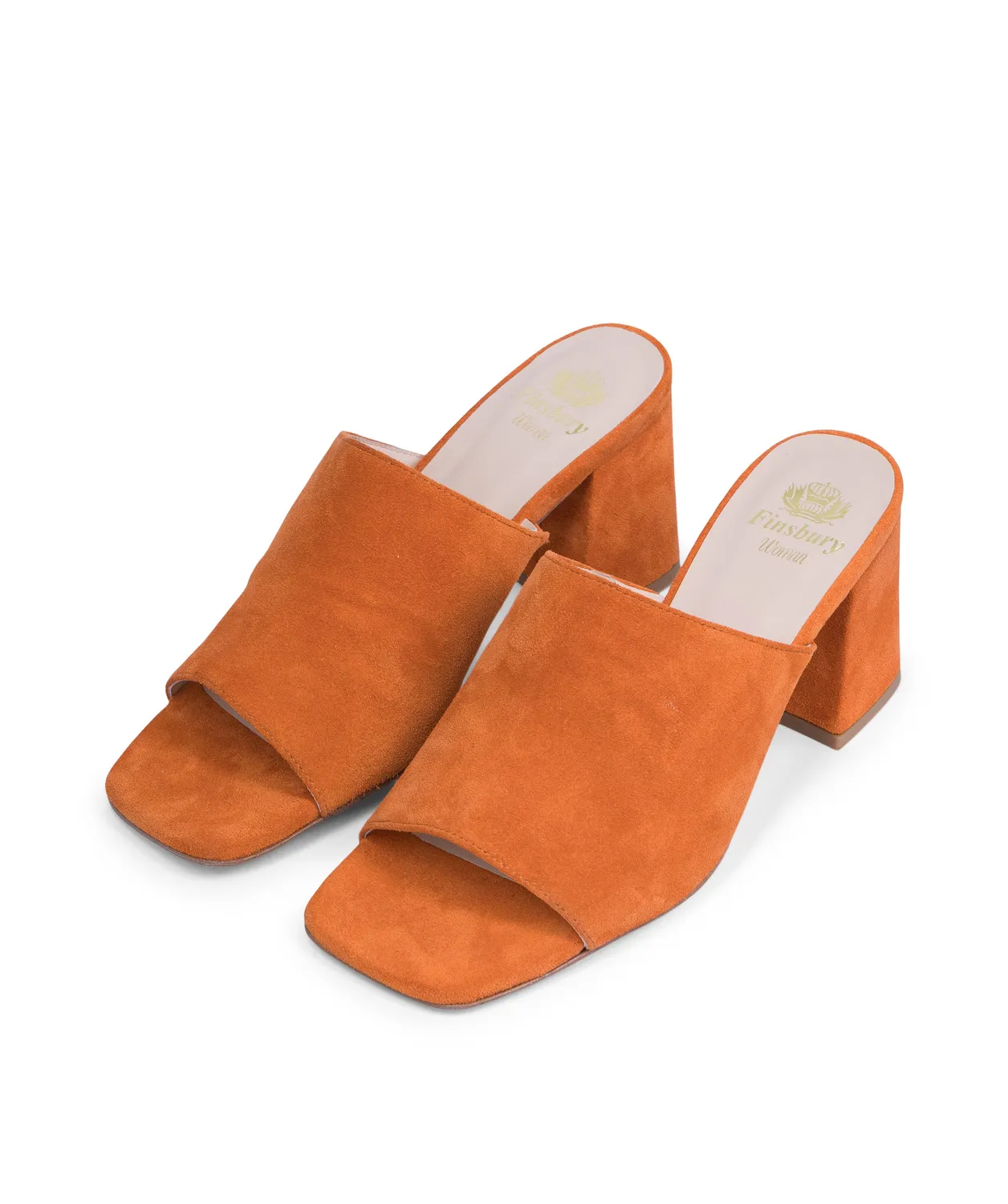 Finsbury Sonia muiltje oranje suède hak 6,5 cm
