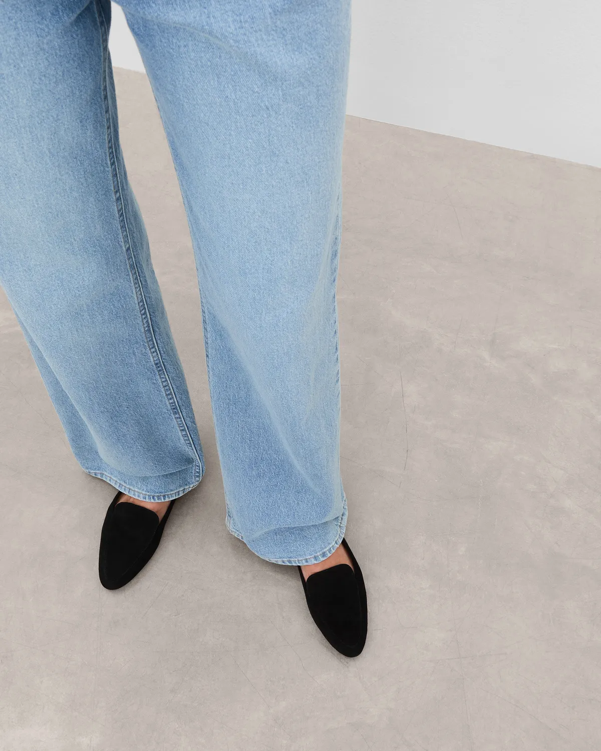 Flattered Cajsa Suede Black loafers zwart lage hak