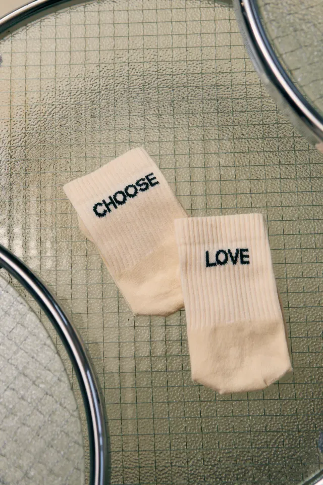 JUTELAUNE Choose Love sokken one size biologisch katoen