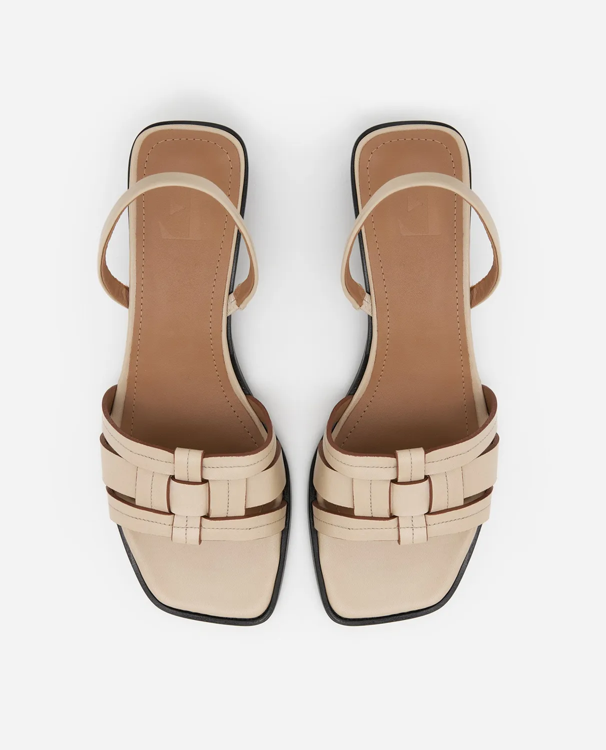 Flattered Freja sandalen crème leer middenhak