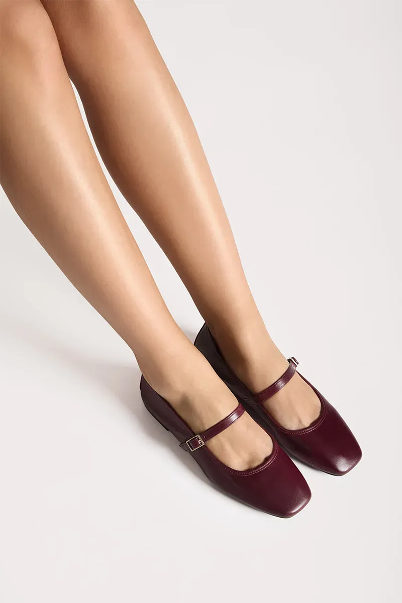 Bryan Stepwise Nicolle ballerina's bordeaux leer gesp