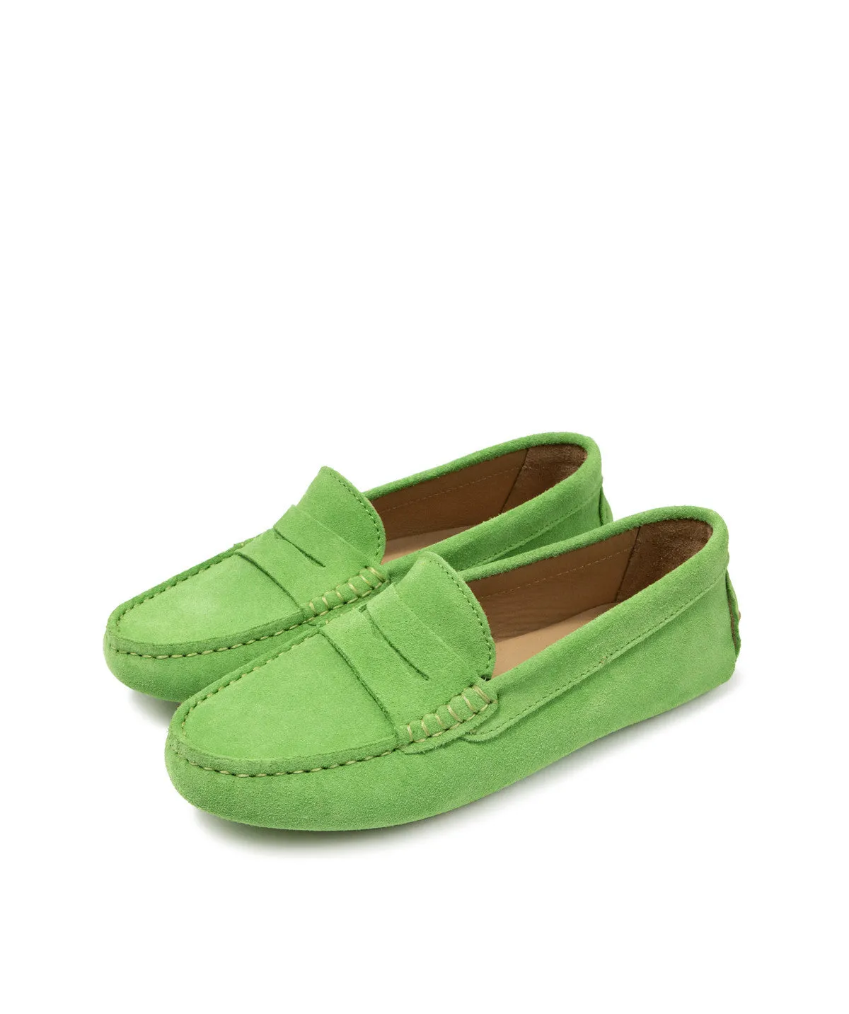 Finsbury Arlequin loafer groen suède dames