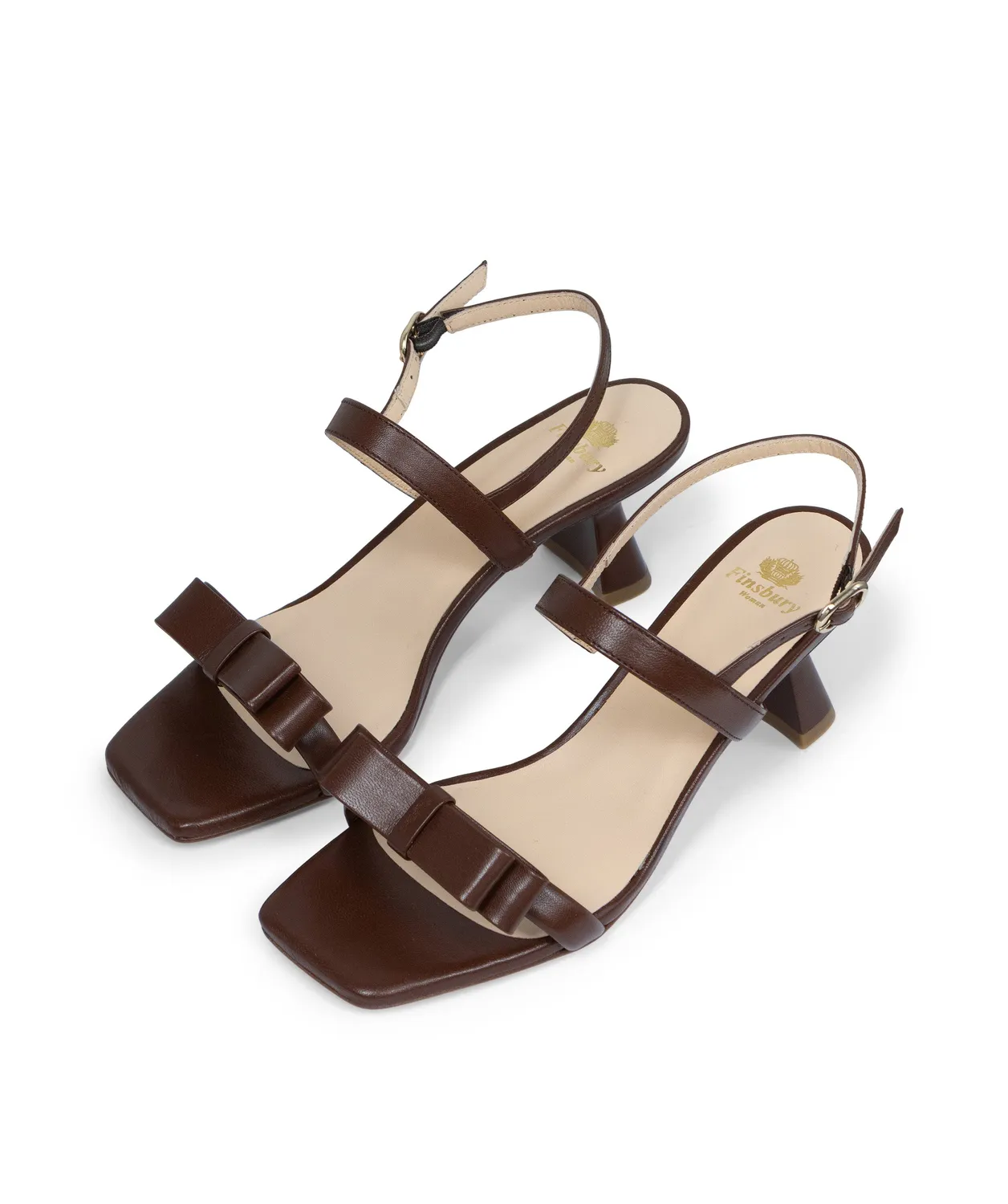 Finsbury Antoinette sandalen bruin 5 cm hak