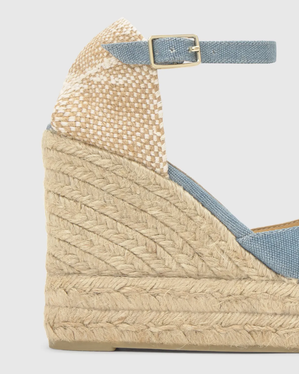 Castaner Carol 8ED/002 espadrilles aqua – sleehak 11 cm