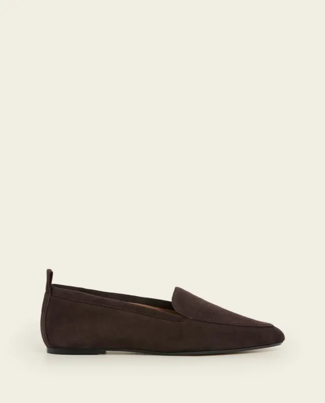 Flattered Cajsa loafers chocolade suède leer