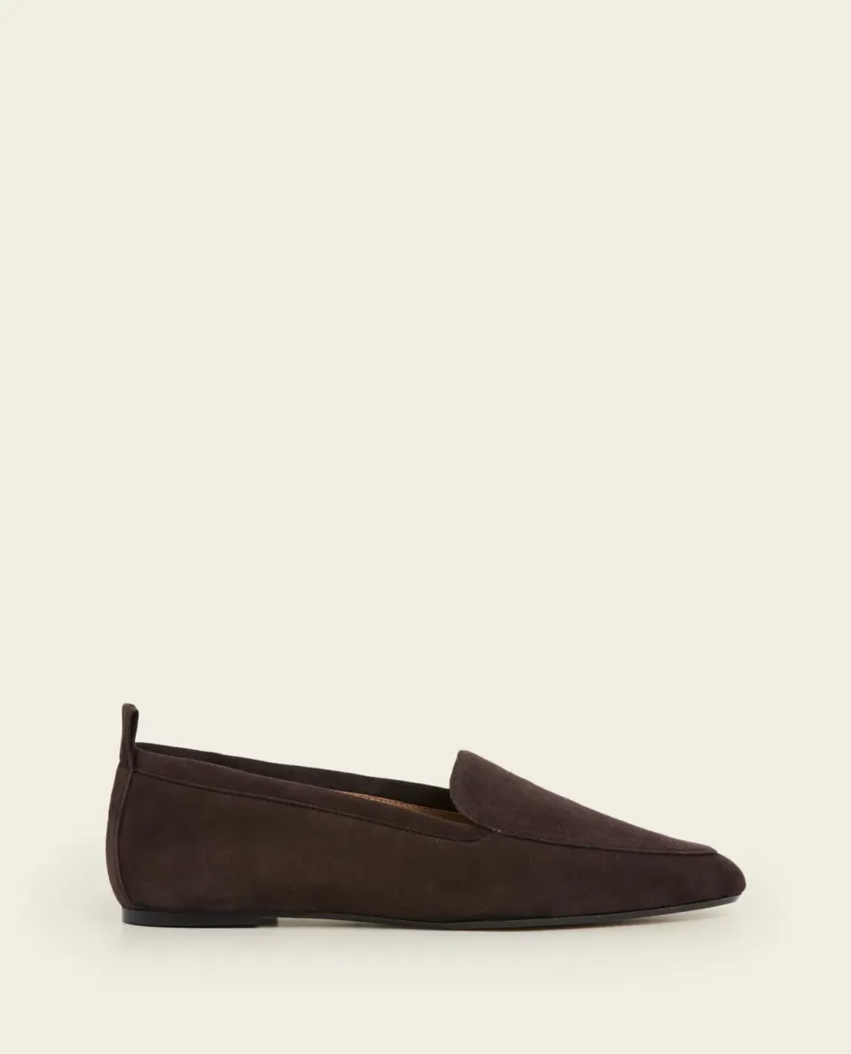 Flattered Cajsa loafers chocolade suède leer