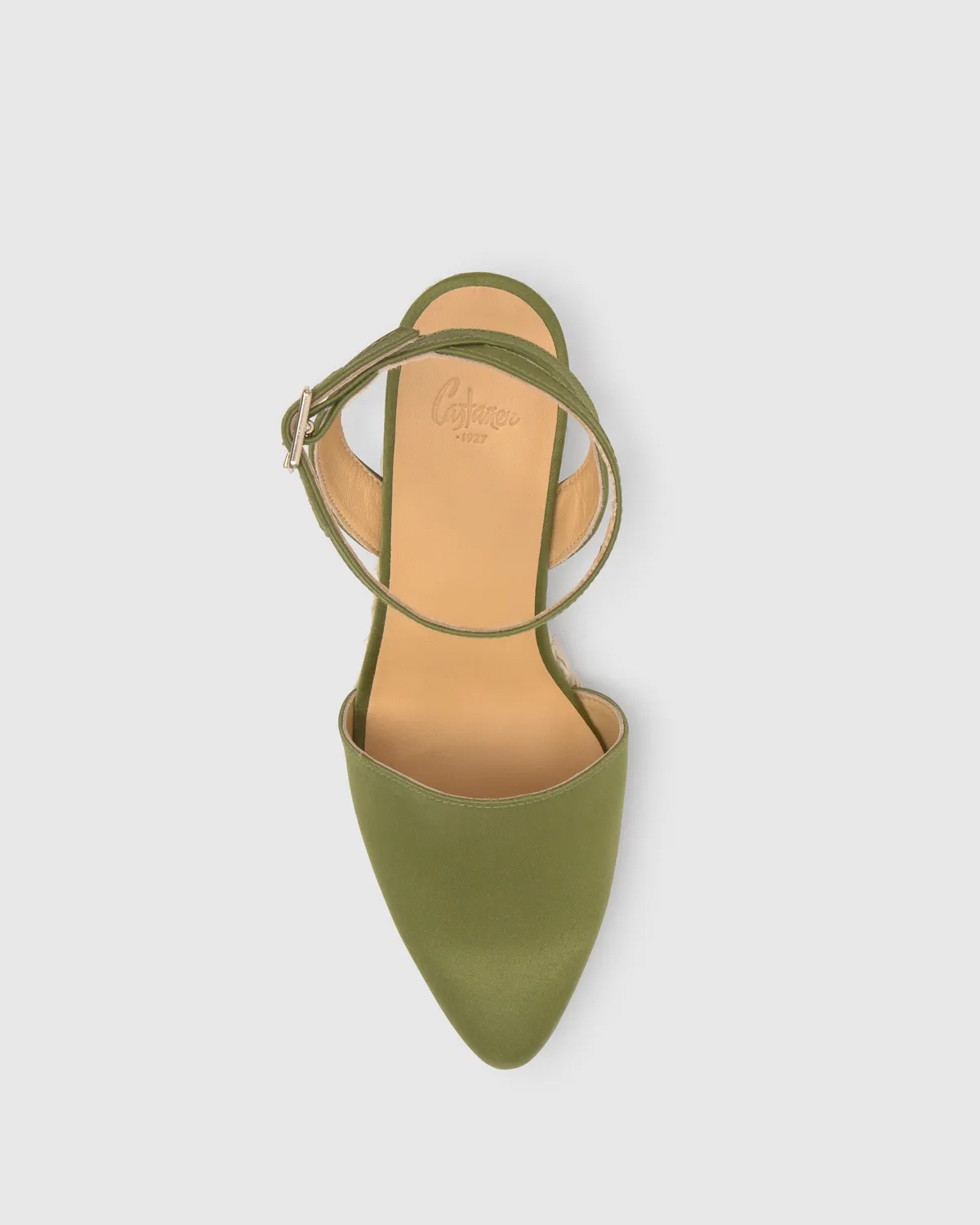 Castaner Judi 006 espadrilles olijf satijn puntneus