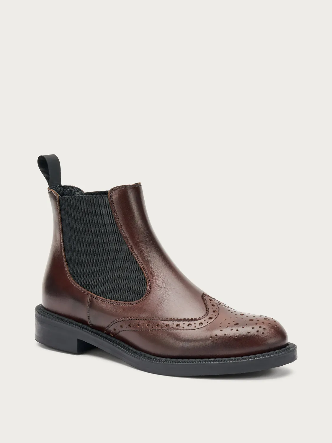 Frau Verona chelseaboots bruin leer wing-tip dames