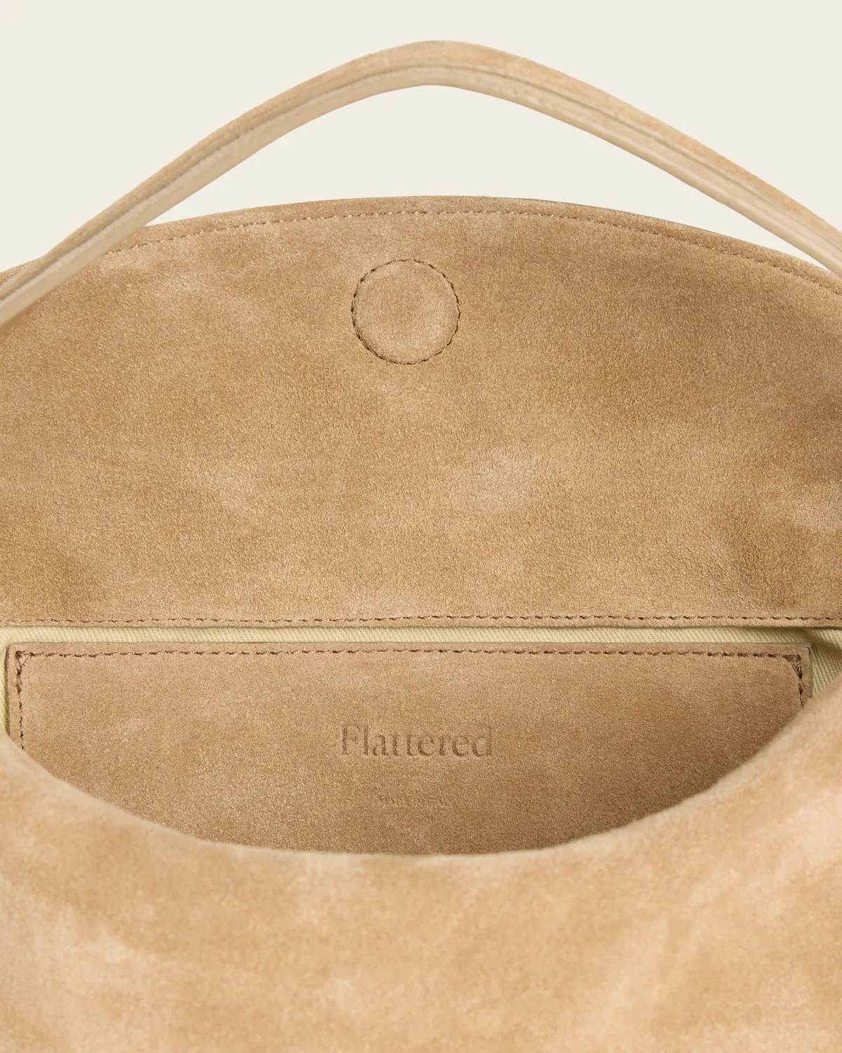 Flattered Hera handtas sand suède top handle