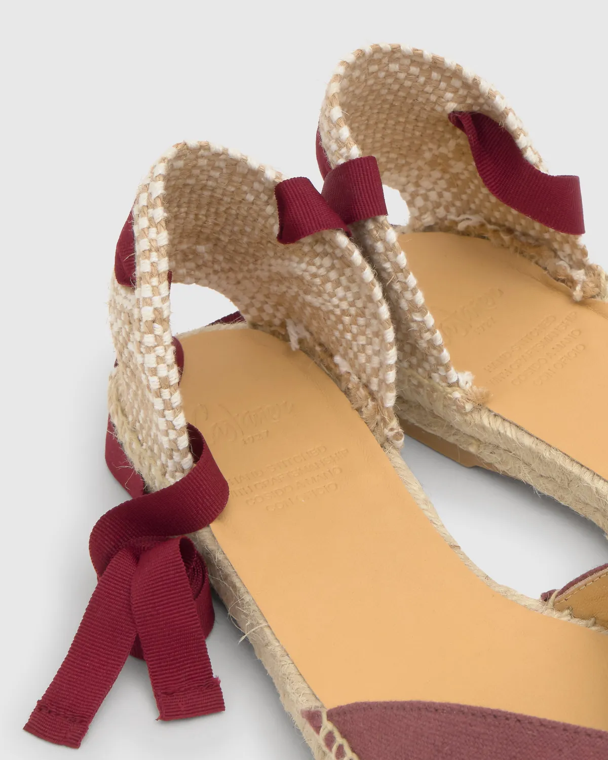 Castaner Brava BRAVA/300 platte espadrilles wijnrood linnen