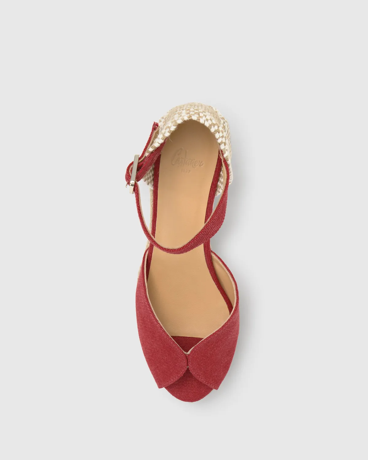 Castaner Bianca 6/002 sandalen rood canvas 7 cm